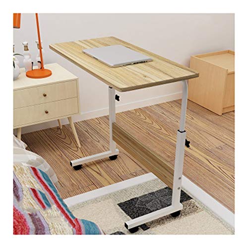 Preisvergleich Produktbild QWERTY Höhenverstellbar Laptoptisch Computertisch, PC Tisch Sofatisch Pflegetisch Beistelltisch Mit Rollen Home Bedside Laptop Overbed Tisch (Color : Oak, Size : 60x40cm)