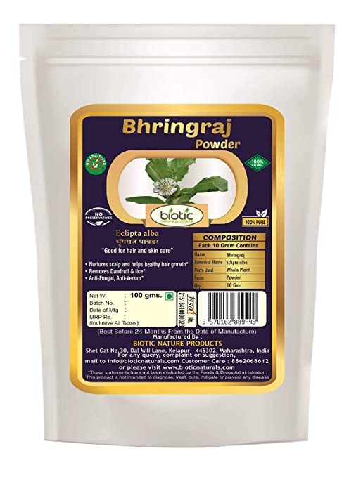 ROSEVILLA Biotic Natural Bhringraj Powder Eclipta Alba for Hair - 100 g