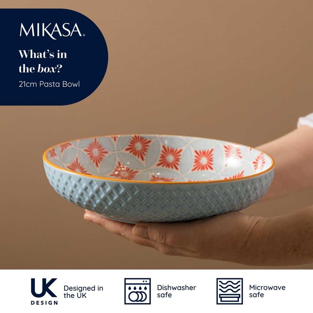 Mikasa Schale aus Steingut, Mosaik, 21 cm, Blau