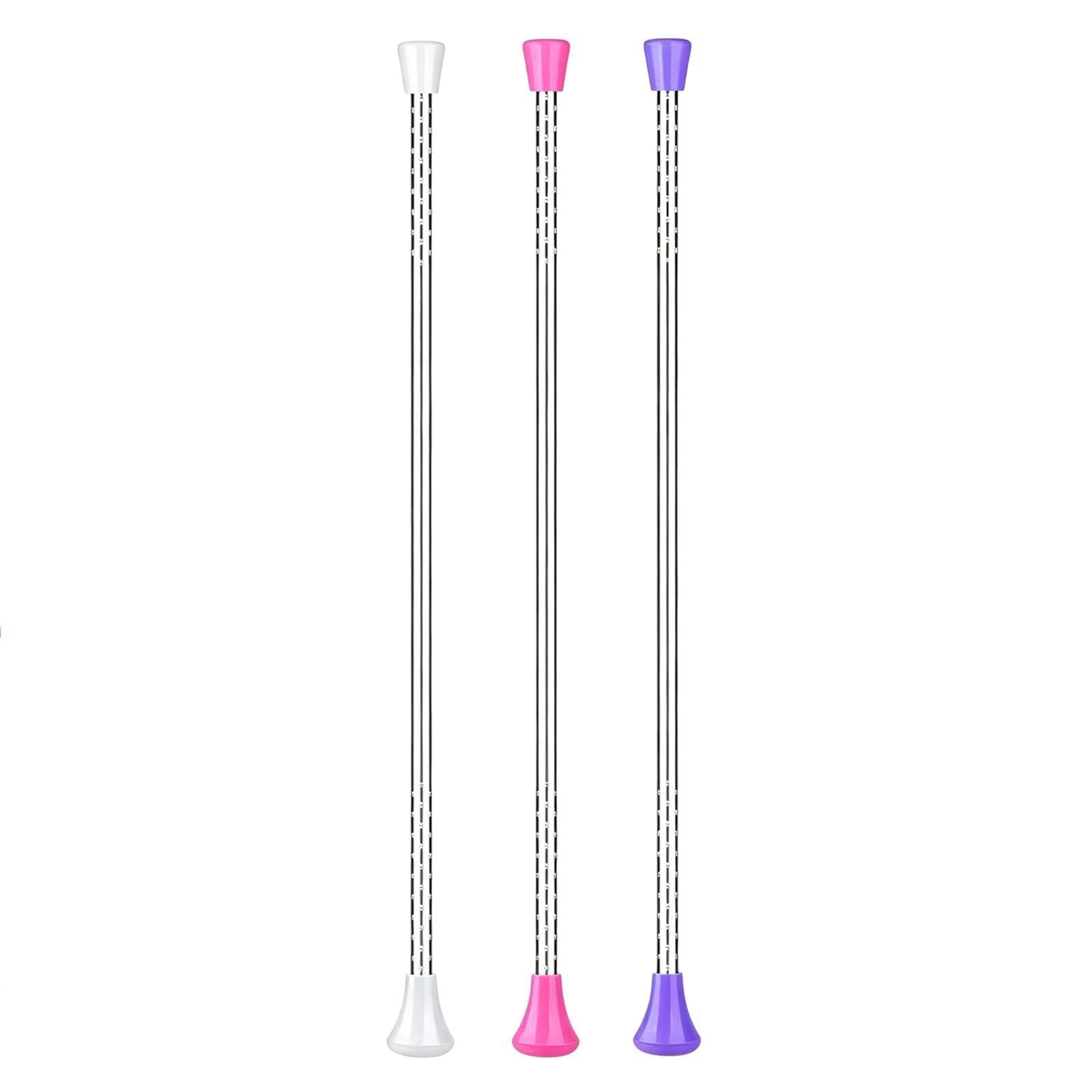 Majorette Baton, Gymnastics Twirling Baton Stainless Steel Dance Stick With Non Slip Plastic End Caps 53.3cm Length For Kids Performance Dance Training School Sports Activities