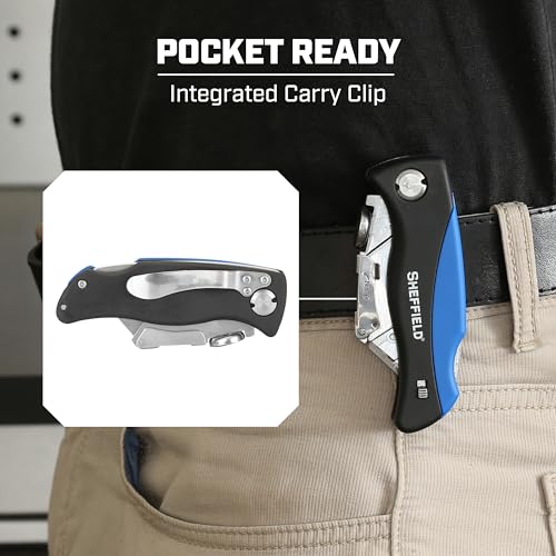 Image of Sheffield 12119 Utility Knife & 5 Utility Knife Blade Storage Compartment