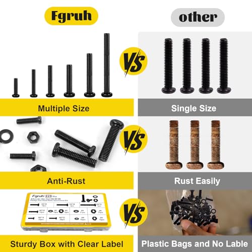 image for Fgruh 225pcs Screws and Nuts Assortment Kit,M4 M5 M6 Phillips Pan Head
