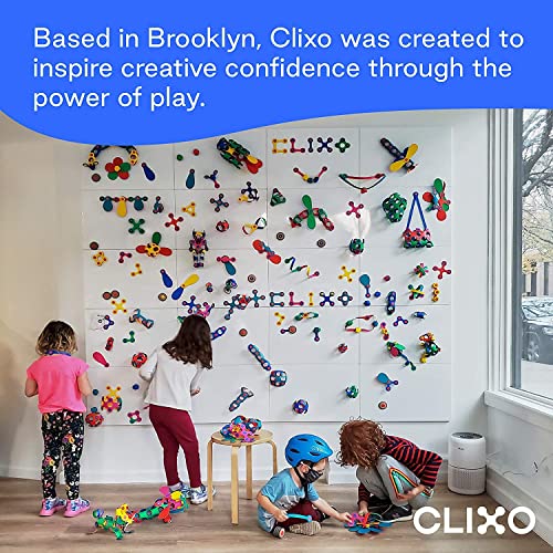 Clixo Rainbow 42 Piece Pack - Flexible, Durable, Imagination-Boosting Magnetic Building Toy- Modern, Modular Designs For Hours Of Stem Play. A Multi-Sensory Magnet Toy, Travel Friendly. Ages 4-99 #TOP6