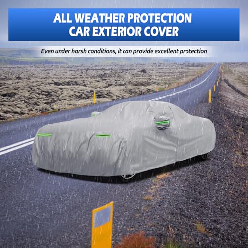 Image of Car Cover Fit for BMW M4 /4 Series 420i 428i 430i 435i 440i Sedan Coupe 2014-2026, Migaven Waterproof Full Exterior Cover Sun Rain Protection with Door Zipper, Silver