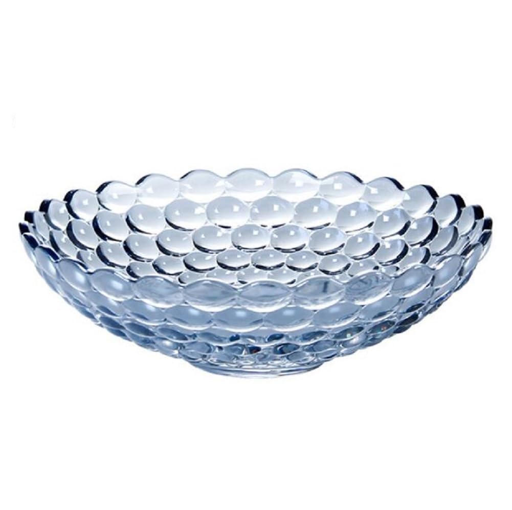 JUNYFFF Corbeille À Fruits En Bol Décoratif, Diamètre 30/40Cm, Verre En Cristal Coupe De Fruits Ménage Maison Créative Table Basse Pot De Bonbons Salon Moderne Maison Créative,Gris,30CM