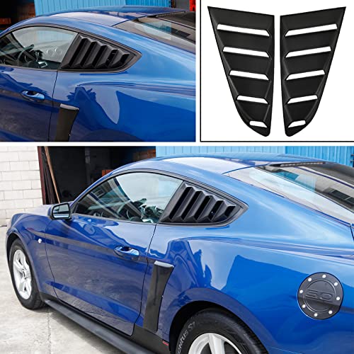 Gaeaauto Rear And Side Window Louvers Fit For 2018-2023 Ford Mustang, Sun Shade Windshield Cover Vent Gt Lambo Style - Matte Black Abs #TOP1