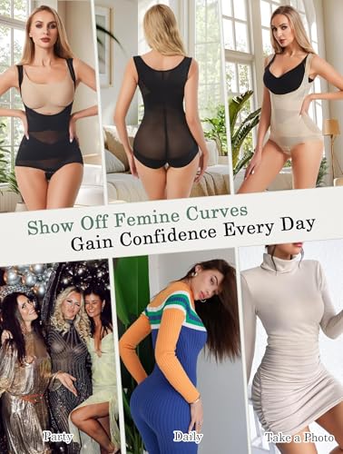 Cephermer Shapewear Bodysuit for Women Tummy Control Butt Lifter Trainer Postpartum Stomach Body Shaper Slimming Girdles