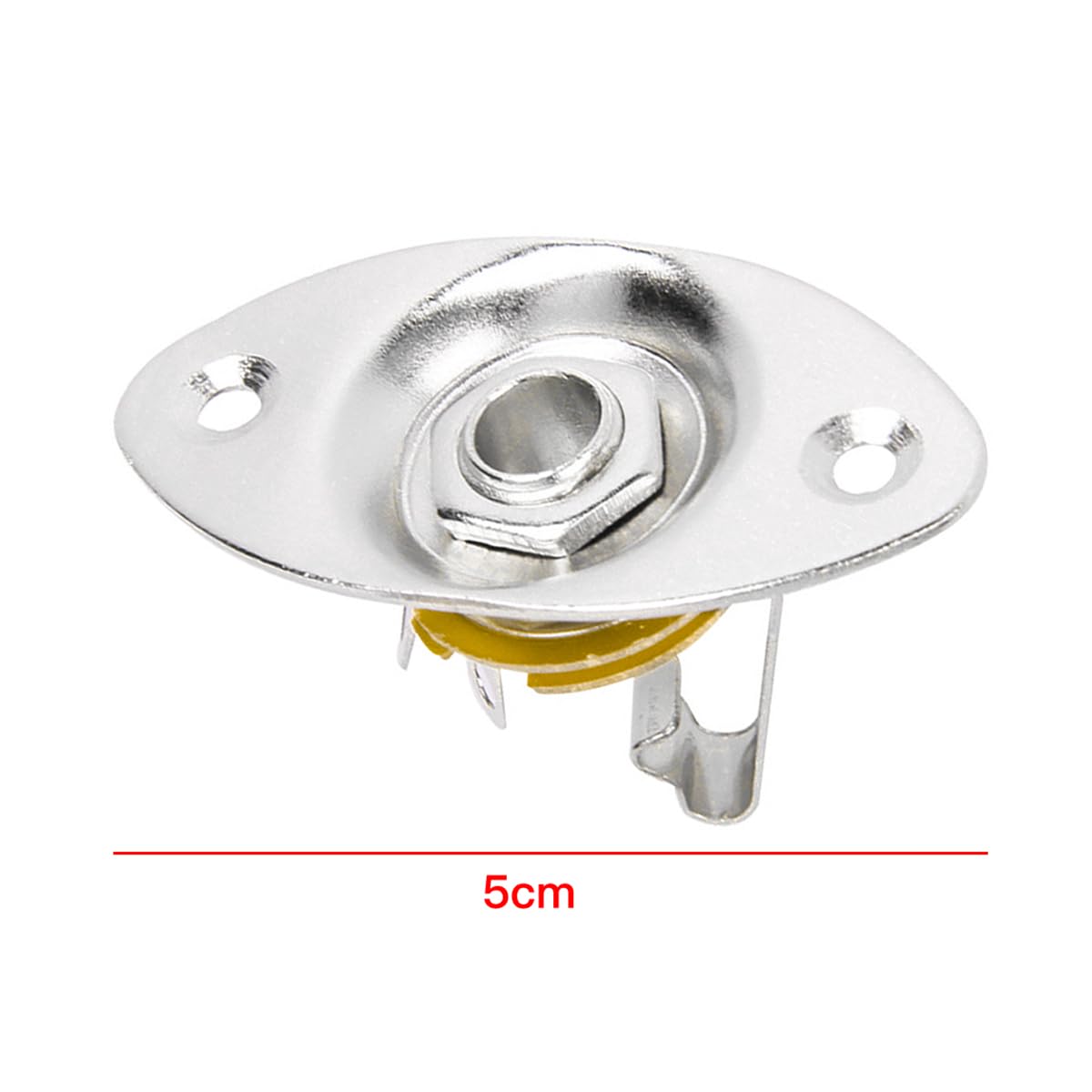 Alnicov Guitar Jack Socket Pickup 1/4 Inch Oval Output Input Jack Cover Plate Silver for Electric Guitar and Bass with Screws - Image 2