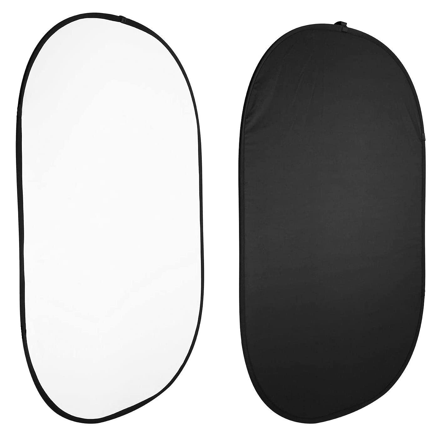 COOPIC Create Cool Pictures 5ft x 6.5ft/150cm x 200cm Backdrop Double Sided Twist Pop Out Muslin Background Panel with Carrying Case for Photography Studio Video Shooting(Black/White)