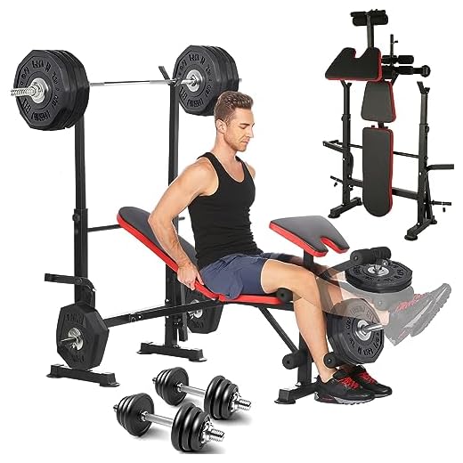 Aceshin 330lbs Adjustable Olympic Weight Bench with Preacher Curl & Leg Developer, Lifting Press Gym Exercise Equipment for Full-Body Workout