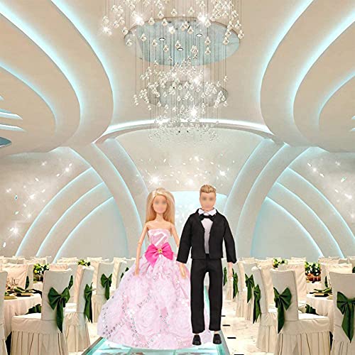 Sotogo 18 Pieces Doll Clothes And Accessories For 11.5 Inch Girl Boy Doll Happy Wedding Playset Include 6 Sets Handmade Doll Groom Suit, Wedding Dress And 6 Pairs Shoes #TOP5