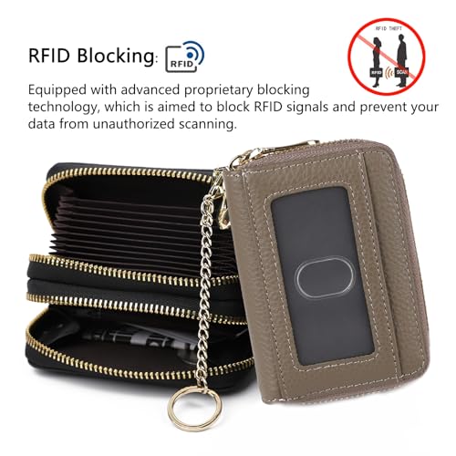 Image of imeetu Rfid Credit Card Holder,Genuine Leather Businese Card Case,Rfid Blocking Wallet for Women & Men