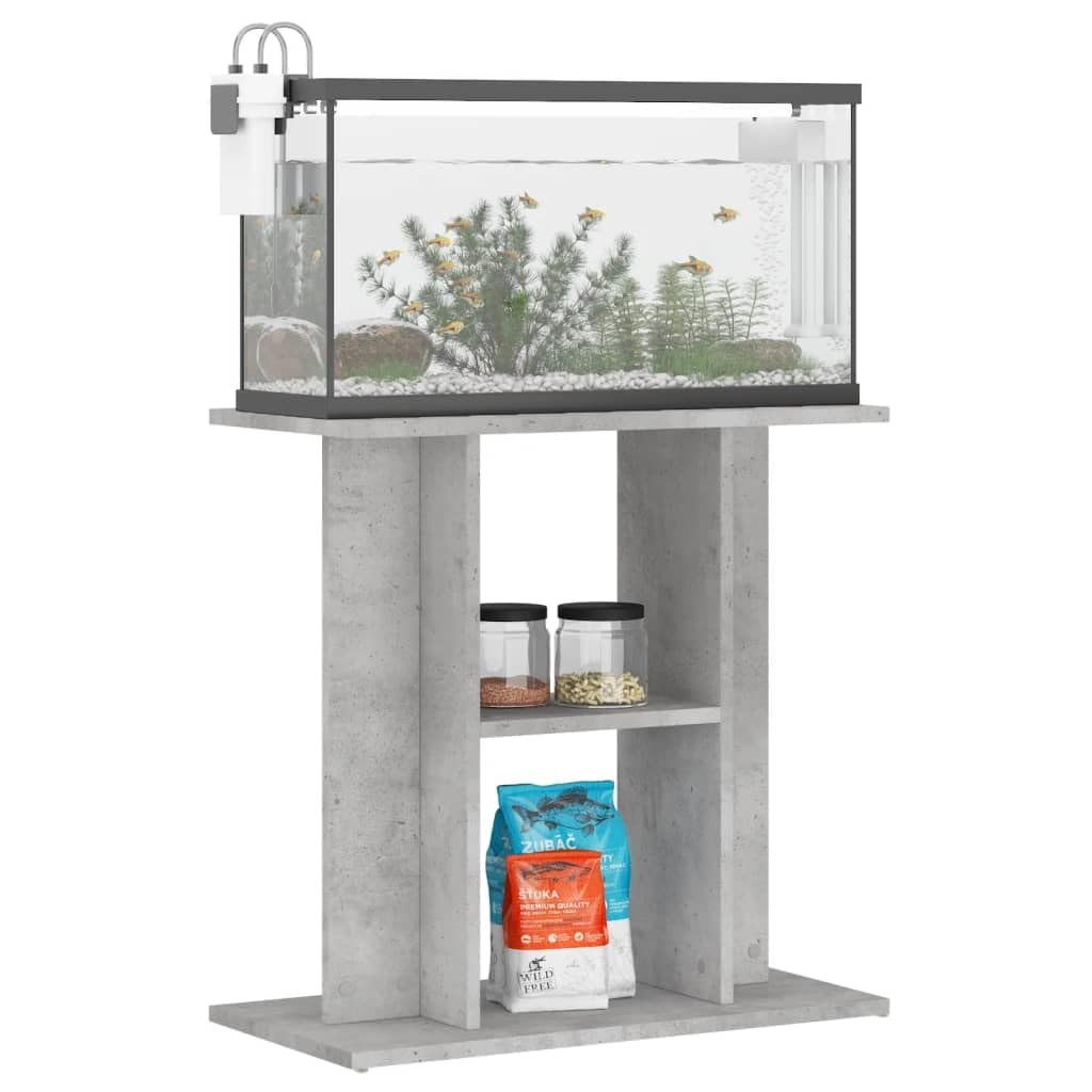 Mangloder - Soporte para acuario, color gris hormigón, hecho de madera, 60 x 30 x 60 cm, con 3 niveles, armario para acuarios, accesorios, terrario, tanque de peces y más en el salón u oficina
