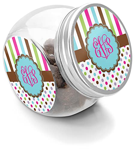 YouCustomizeIt Personalized Stripes & Dots Puppy Treat Jar
