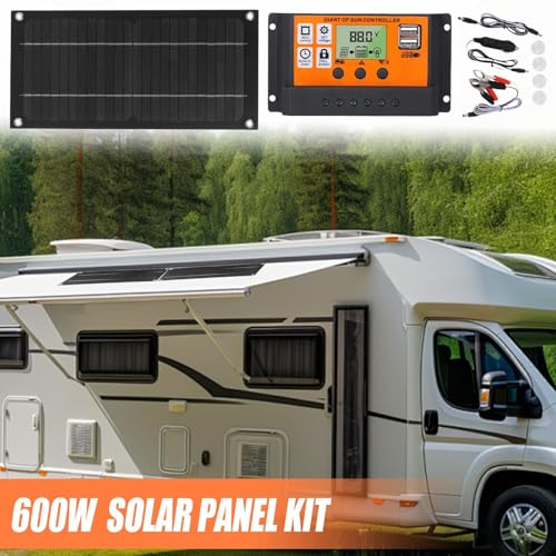 Kit de panneaux solaires portables 600W pour camping et hangar
