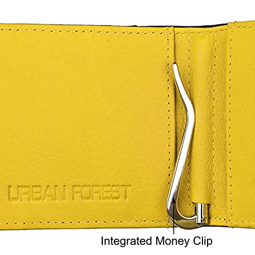 Eddy Money Clip Leather Wallet for Men, Black/Yellow, Minimalist4