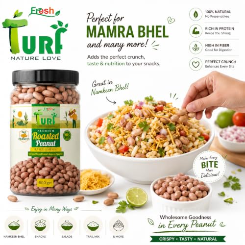 Image of Turf Fresh Roasted Salted Jumbo Peanuts, 600g Jar