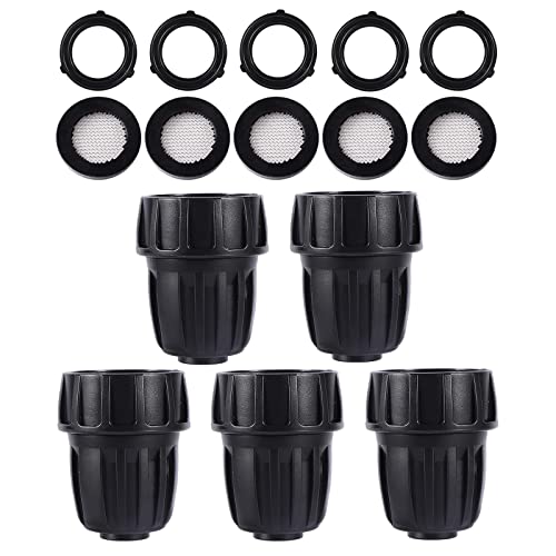Fogwowo 1/2 Inch Irrigation Tubing Fittings For (1/2" Id X0.6-0.63" Od) 16Mm Drip Tubing Barbed Locked Connectors-5 Us Standard 3/4" To 1/2" Faucet Adapters,5 Filter Washers,5 Rubber Washers #TOP3