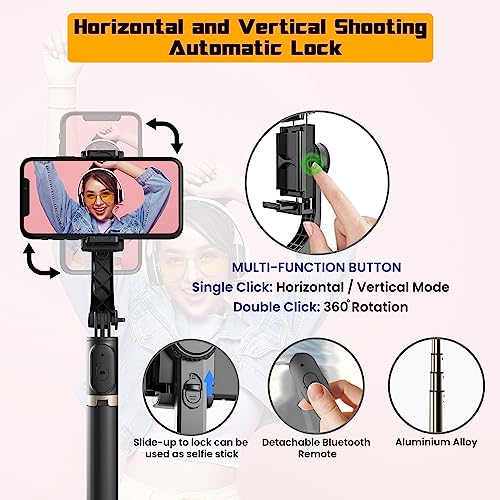 WeCool G1 Selfie Stick with Tripod Stand with Gimbal 1-Axis Stabiliser with Facial Tracking, This Action Camera Gimbal Compatible with All Smart Phones, Portable and Foldable for Android & iPhone. - Image 8