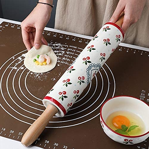 アンティーク McDougalls 広告入り ローリングピン 麺棒 陶器 Amazon|めん棒 セラミックローリングピン柄可動ローラ木製