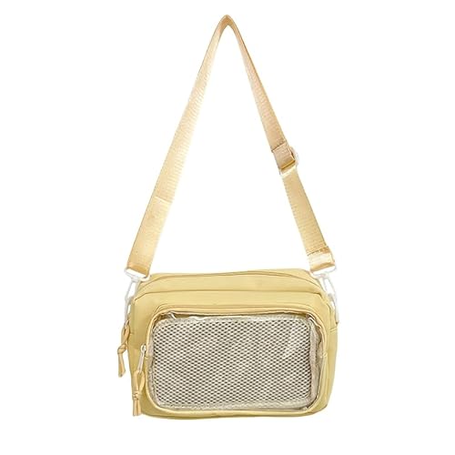 ミニ痛ショルダーバッグ 痛バ 小さめ 推し活 アニメグッズ クリア透明 G Triger 缶バッジ ぬい収納 25x18cm TGBG-1164 イエロー [並行輸入品]