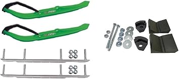 C&A Pro Green MTX Snowmobile Skis w/ 9" Shaper Bars Complete Kit Ski-Doo T3 Summit