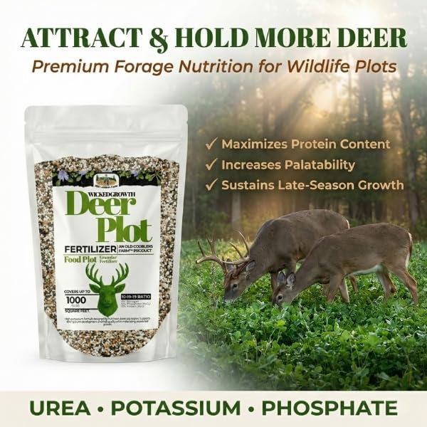 Old Cobblers Farm™ Wicked Growth Wildlife Deer Plot Fertilizer - Perfect Blend for Deer, Turkey & Game - Balanced NPK for Robust Growth (5 lbs | 10 lbs | 15 lbs | 20 lbs) (15 lbs)