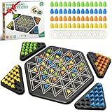 Triangle Chain Strategy Board Game: Portable Chain Triangle Chess Game for Family Game Night, Travel & Party Fun, 2-4 Players Christmas Toy for Kids & Adults