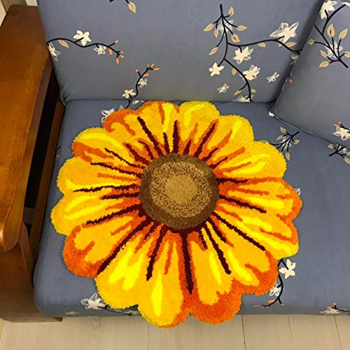 Tapete redondo grande con diseño de girasol miniatura 5