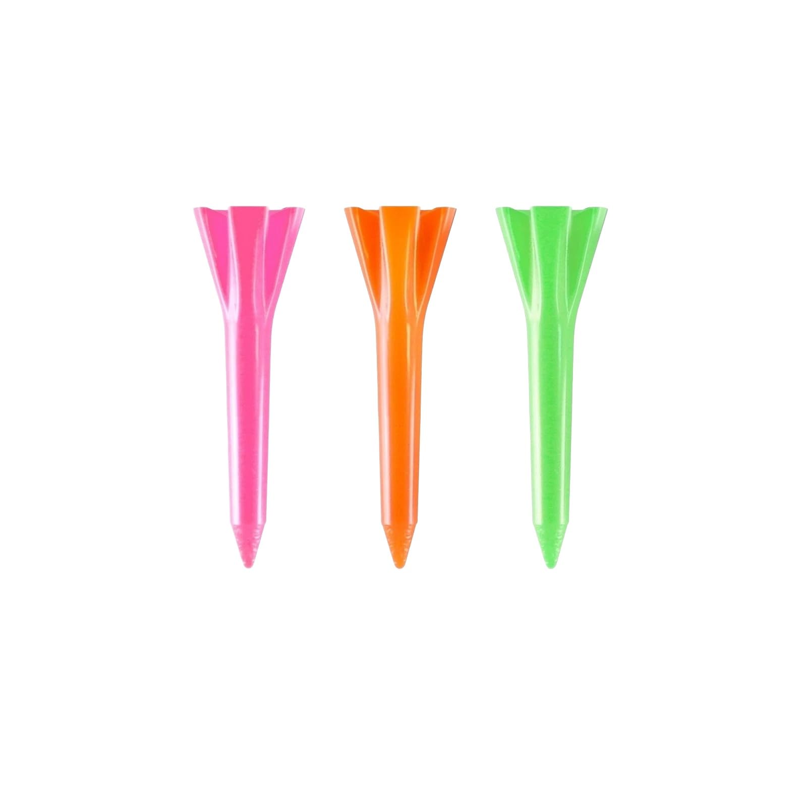 Izzo Golf Plastic Golf Tees, 1.5 Inch, Neon Mix, 100 Pack