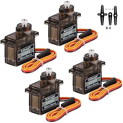 Adeept 4-teiliges Digital Micro Servo AD002 9G Servomotor Metall Getriebe Cover