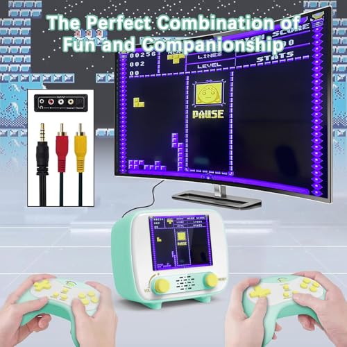Handheld Game Console, Retro Mini Arcade Machine with 2.8″ Screen, Featuring 216 Classic One-Player Games and 84 Classic Two-Player Games, Supports for Handheld Controller & AV Output Connection TV