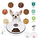 Futterautomat Mit Timer Zeitgesteuerter 6-Fach Katzen & Hunde Futterspender LED Bildschirm Display Automatisierte Futterspender 6 Mahlzeiten Unbemannte Aufzuchthilfen Futterautomaten Für Hund Katze