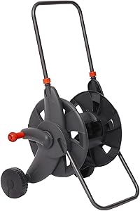 VisHomeYard Garden Hose Reel Cart with 2 Wheels and Handle Portable Water Hoses Retractable Carts Metal Retractable Handle Holds 200 Feet of 1/2-Inch Hose for Yard, Lawn, Farm,Patio