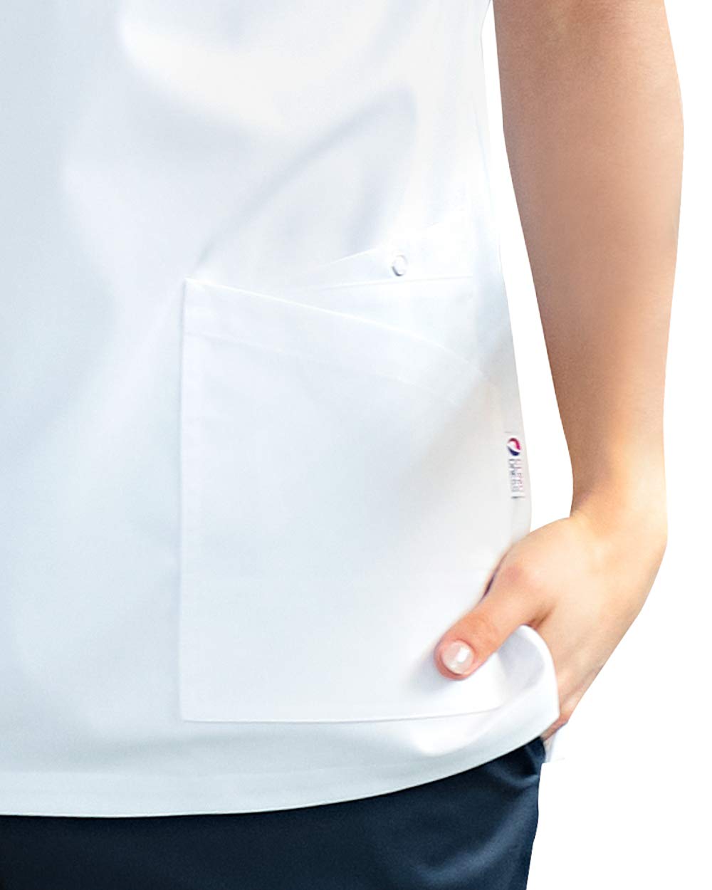 CLINIC DRESS Schlupfkasack Damen Kasack für die Pflege mit V-Ausschnitt und festem Material Länge ca. 74cm 95 Grad Wäsche