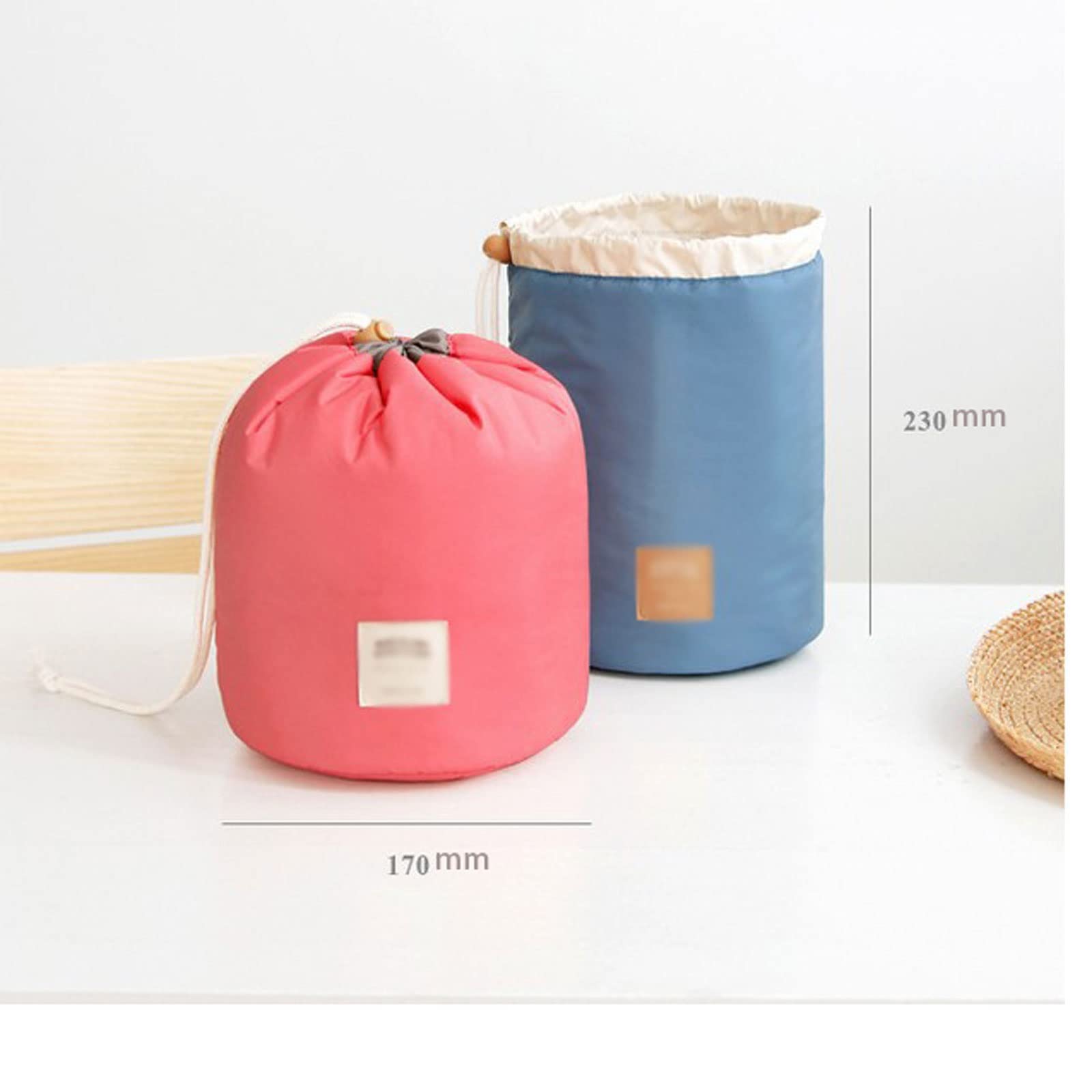 DieffematicHZB Maletin Maquillaje Bolsa cosmética Redonda de Maquillaje Impermeable Organizador de Viajes de Viaje (Color : Red)