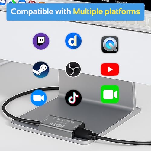 Image of Video Capture Card, HDMI to USB Audio Video Capture Cards, 4K30fps Input, 1080P60fps Game Capture Card for Streaming, Video Conferencing, Gaming, on OBS and More, for Windows Mac OS System