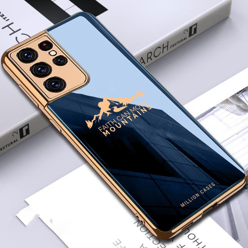 Image of Back Cover Case for Samsung Galaxy Note 8 Shockproof Protective Sierra Pattern Electroplating Glass Case for Men & Boys(Blue)