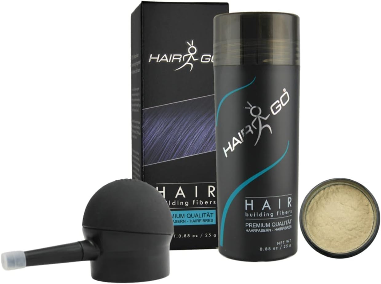 HAIR GO Premium schudhaar + applicator voor haarverdichting strooihaar haarvezel Haarvuller (lichtblond)