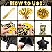 New Years Decorations 2026, New Years Eve Party Supplies, Black and Gold Happy Nye Party Decorations with Banner Balloons Fringe Curtains Backdrop Swirls Honeycomb