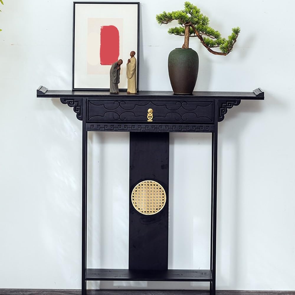 Tavola d'altare Cinese Tavolo da Ingresso con cassetto for Ripiani espositivi | Consolle in legno(Piccolo)
