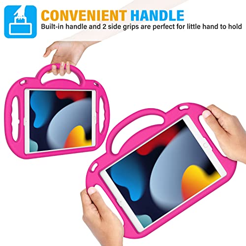 Image of SUPLIK Kids Case for iPad 9th /8th /7th Generation (10.2 inch, 2021 /2020 /2019), iPad 10.2 inch Kidproof Case with Shoulder Strap Handle Stand for Apple iPad 7th /8th /9th Gen, Pink