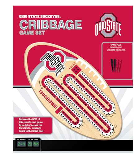 Masterpieces Officially Licensed NCAA Ohio State Buckeyes Wooden Cribbage Game for Adults