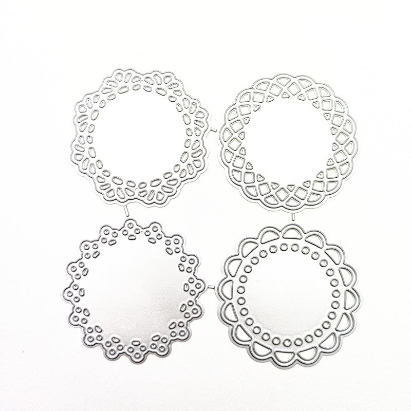 INFUNLY Corner Lace Flower Die Cuts - Metal Embossing Stencils For Card Making, Scrapbooking & DIY Paper Crafts