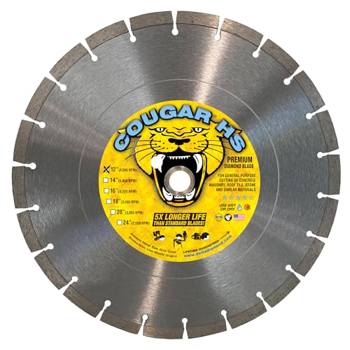 Cougar HS 12 Inch Diamond Concrete Saw Blade