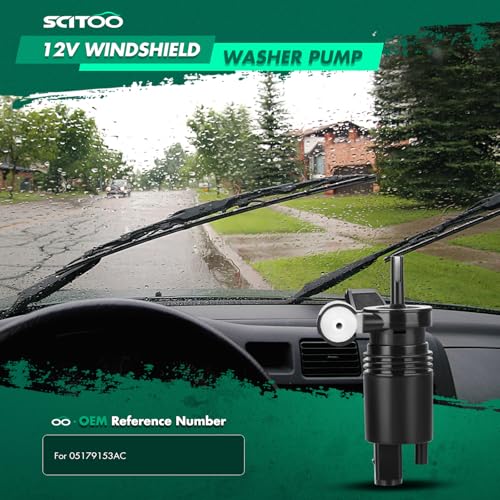 Image of SCITOO Fit For Chrysler /For Dodge /For Jeep Windshield Washer Pump Motor 05179153AC 05152075AC 05179153AC 05179153AB | Direct fit for 2008-2015 For Chrysler For Town & Country|2007-2015 For Dodge For Durango|Replaces OE 05179153AC|With Grommet