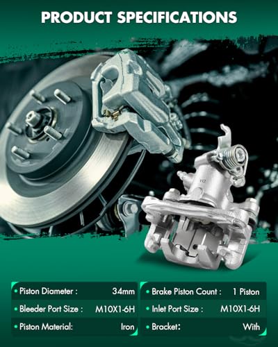 Image of SCITOO 19B3303 Rear Right Disc Brake Caliper w /Bracket Fit For Hyundai For Elantra 2005-2006,For Kia For Spectra 2005-2009,For Kia For Spectra5 2005-2009, Single Piston