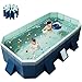 SKILBEAIA Foldable Pool Non-Inflatable Swimming Pool for Family Adults Hard Plastic Shell Collapsible Rectangle Swimming Pool for Outside Backyard(3m)