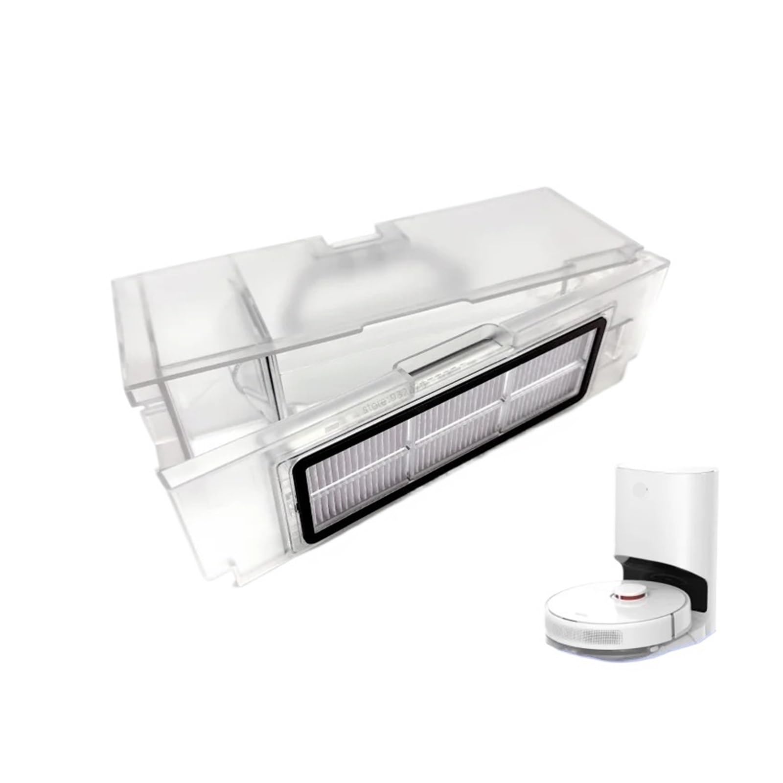 liangxiaous Dust Box Spare Parts, Compatible for Dreame D10 Plus Robot Vacuum Cleaner Accessories Dustbin HEPA Filter Optional(Bin without Filter)