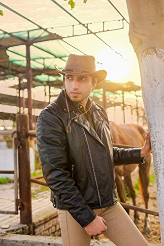 HADZAM Leather Cowboy hat Shapeable into Outback hat, Australian Hats for Men & Women